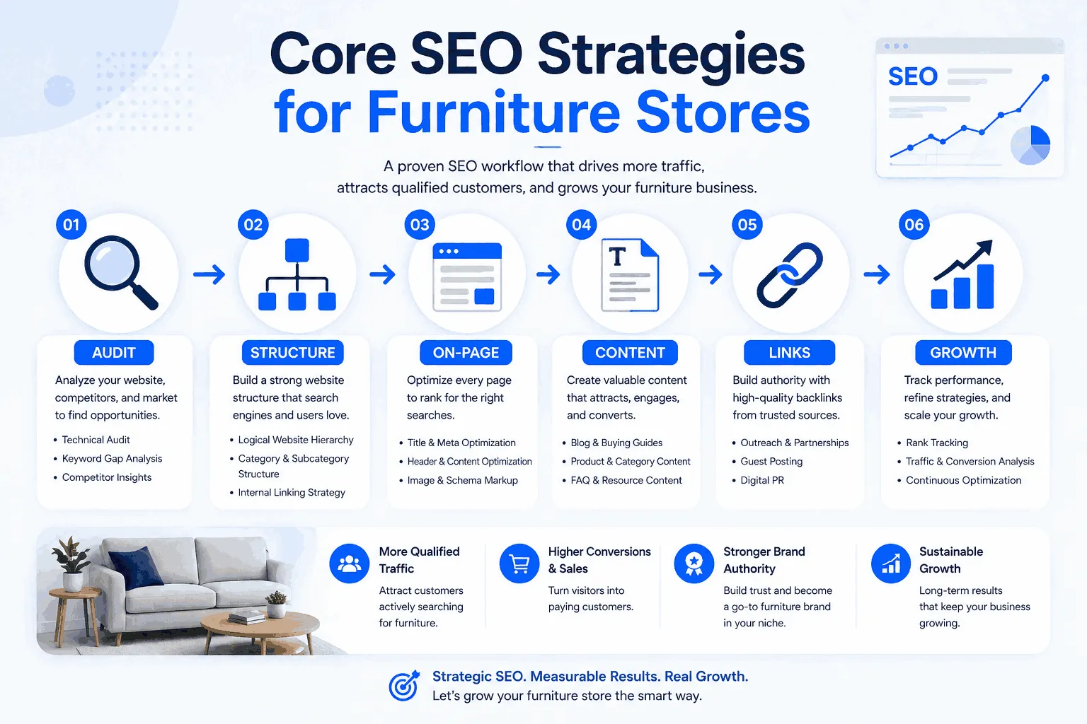 Our Core SEO Strategies for Furniture Stores