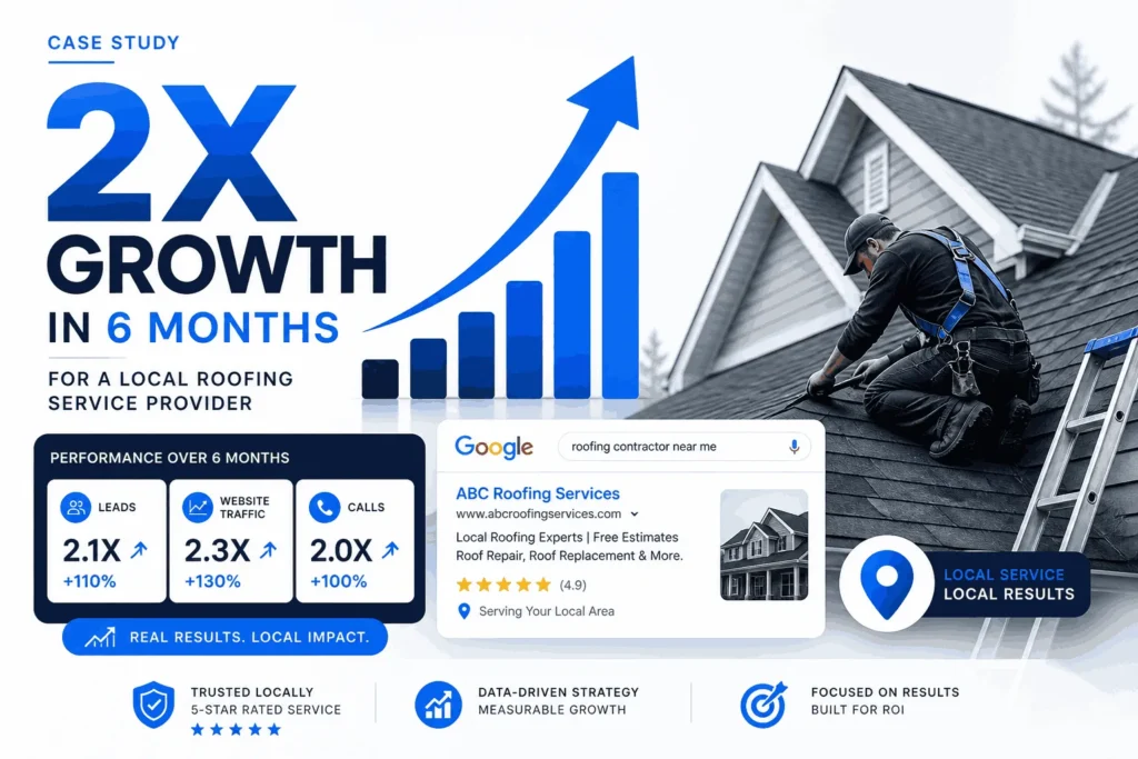 2x The 6 Months Engagement For A Local Based Roofing Service Provider