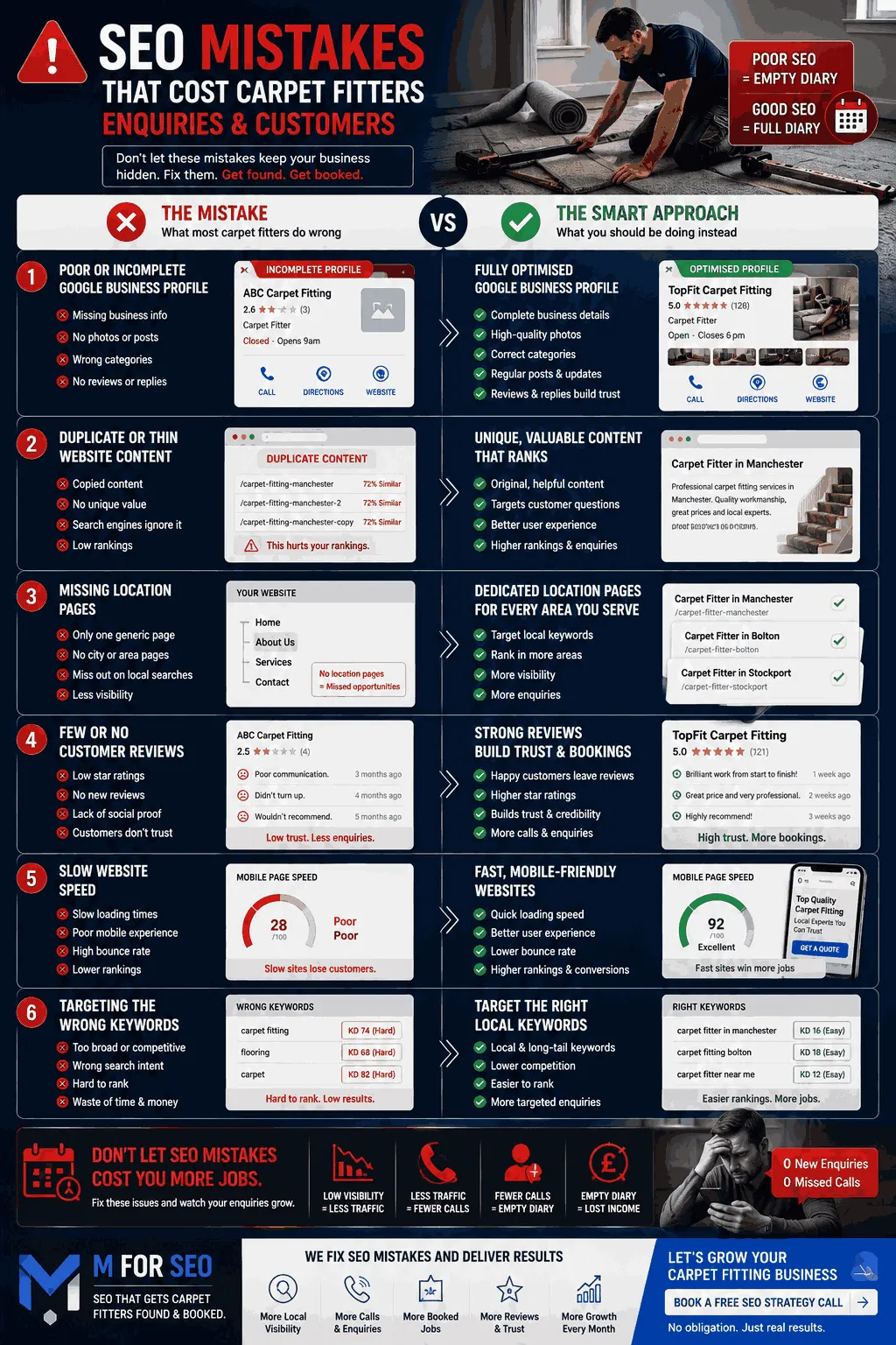 Mistakes To Avoid While Doing SEO for Carpet Fitters