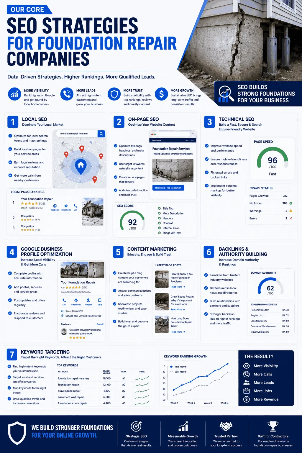 Our Core SEO Strategies for Foundation Repair Companies