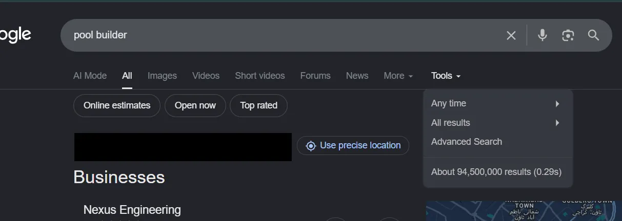 Understanding the Pool Builder Search Landscape 